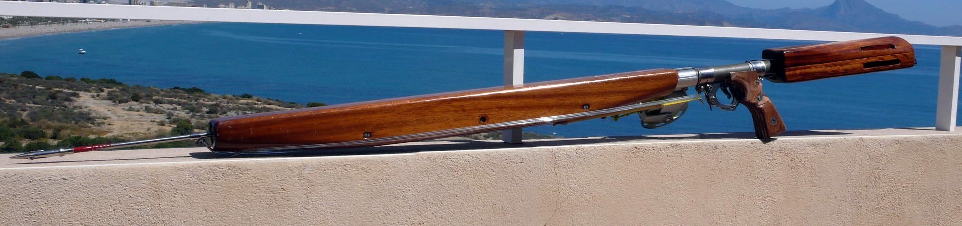 Aquatech Black Sea gun with buoyancy jacket in timber 2.jpg