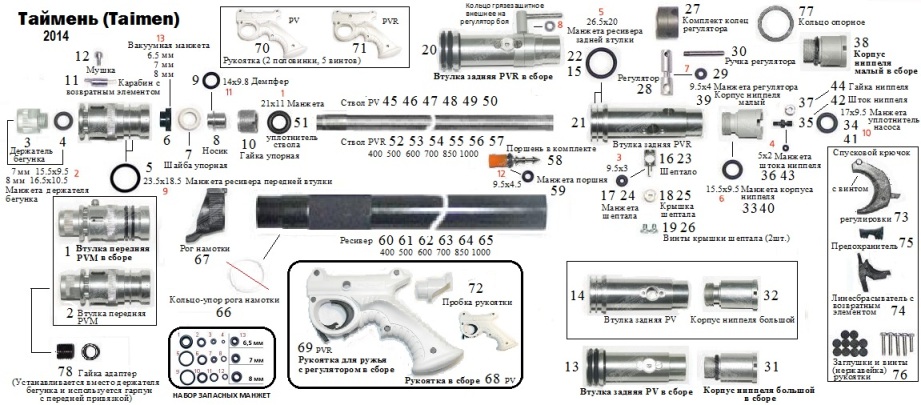 Taimen parts nos. assembly & seals 2014 RA.jpg